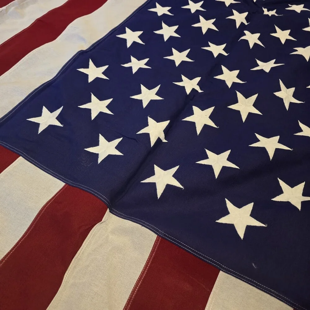 Vintage 50 Star United States  America Tall Flag 5x9.5 Cotton  Excellent Patriot